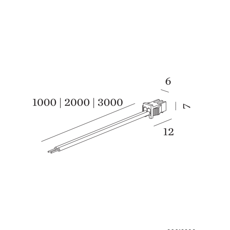 Wever & Ducré LED Module Cable 1000Mm With Connector On 1 End