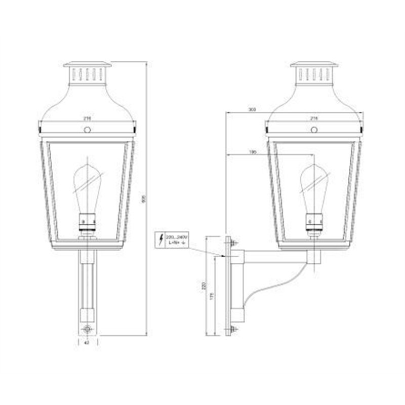 Tekna NAUTIC Montrose Small on bracket Wall lamp