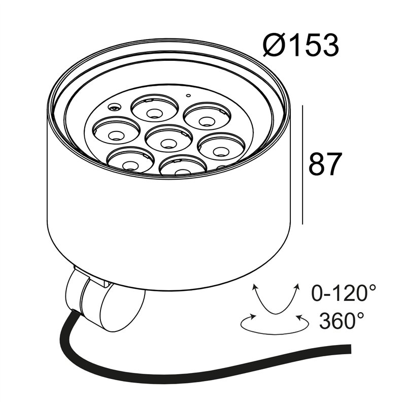 Delta Light Frax Mb Pole Superspot wall lamp