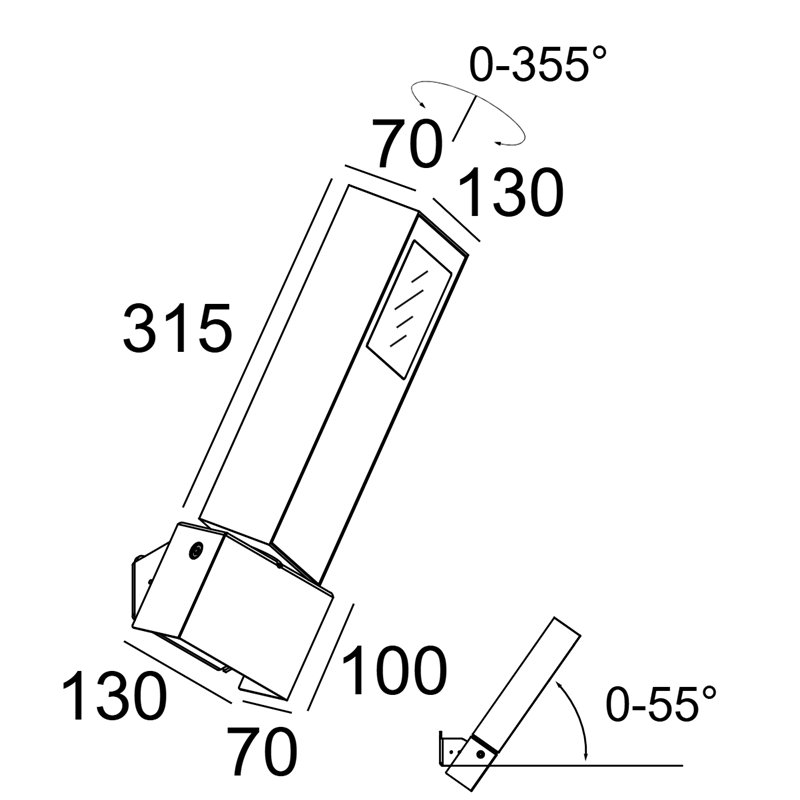 Delta Light Polesano W street wall lamp