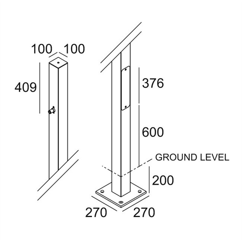 Delta Light POLESANO 4M - 1 BASE Garden lamppost