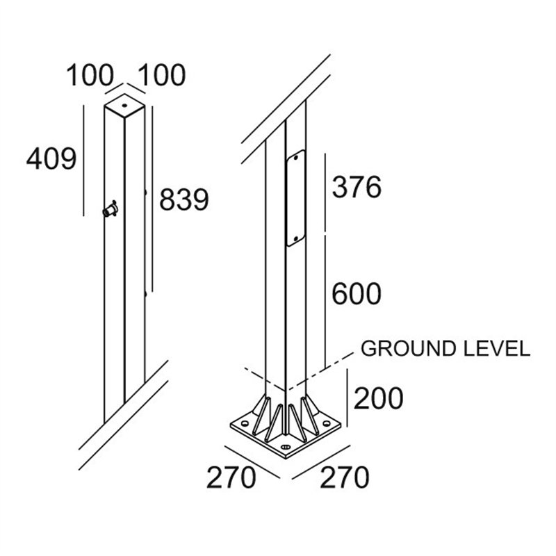 Delta Light POLESANO 6M - 3 BASE Garden lamppost