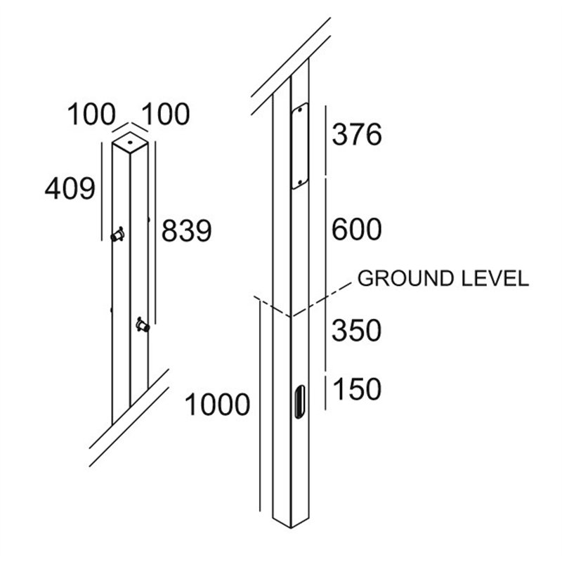 Delta Light POLESANO 6M - 4 ANCHORED Garden lamppost