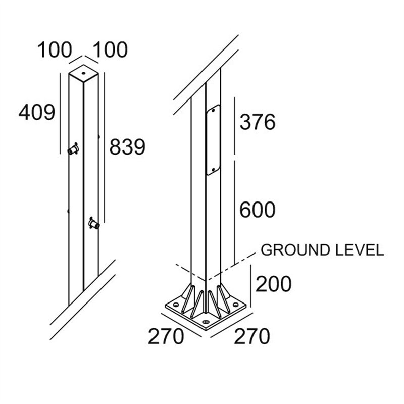 Delta Light POLESANO 6M - 4 BASE Garden lamppost