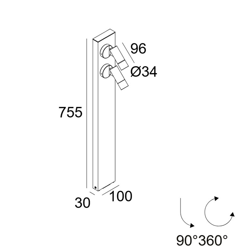 Delta Light Spix P70-2 Garden lamp