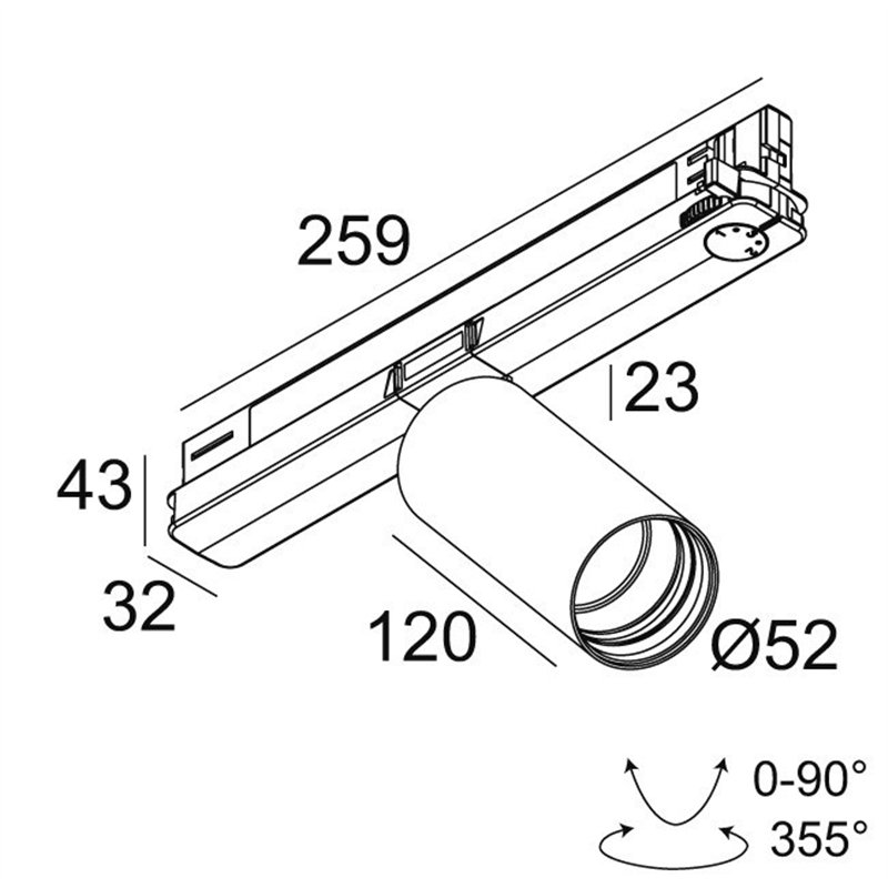 Delta Light SPY 52 TW ADM DIM5 Track lighting fixture