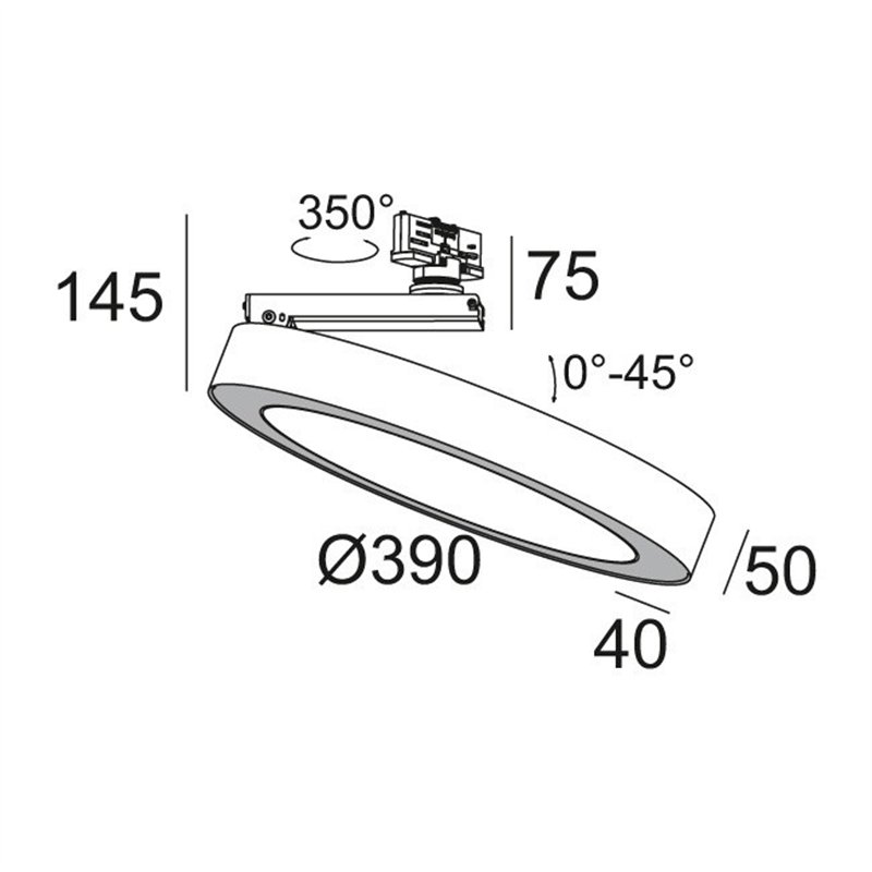 Delta Light SUPER-OH! XS PIVOT 39 ADM DIM8 Track lighting