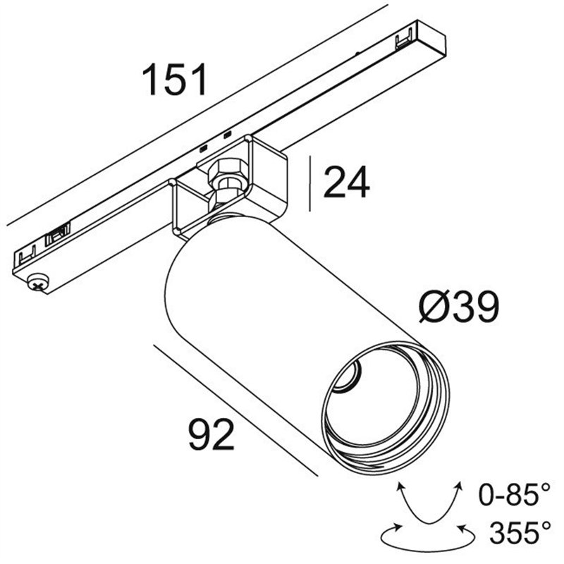 Delta Light Spl14 - Spy 39 DIM5 Track lighting fixture