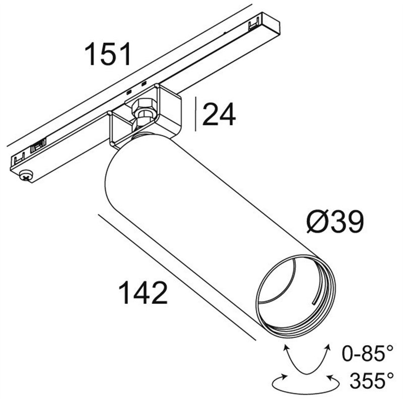 Delta Light Spl14 - Spy 39 L DIM5 Track lighting fixture