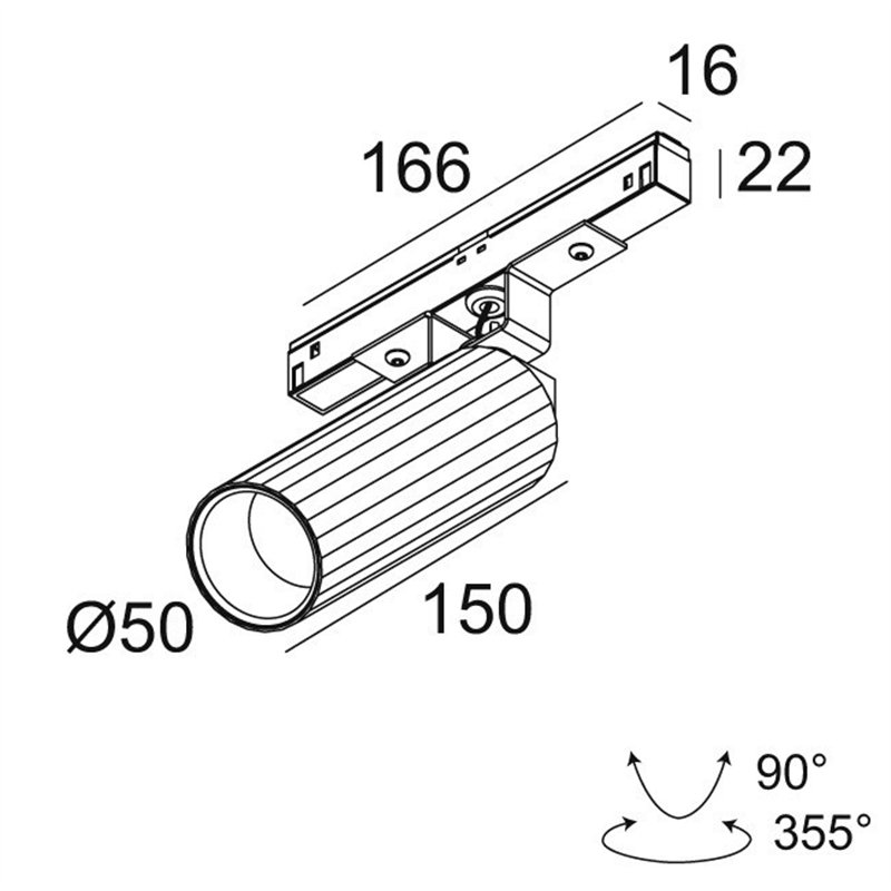 Delta Light M26L - HEDRA L DIM5 Track lighting fixture