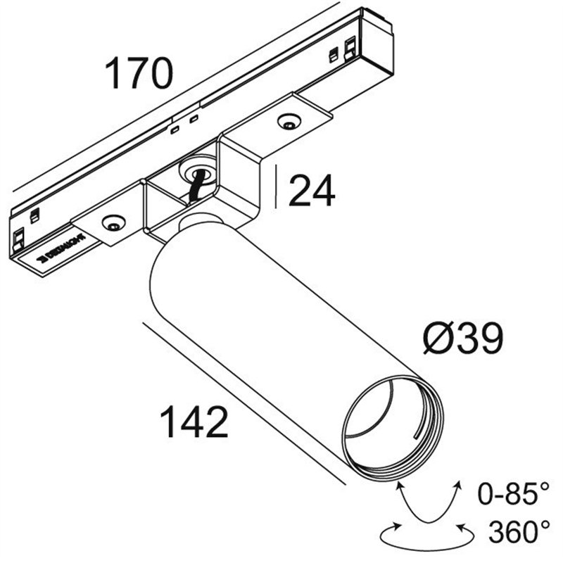 Delta Light M20/M26H - Spy 391 L DIM5 Schienenbeleuchtung