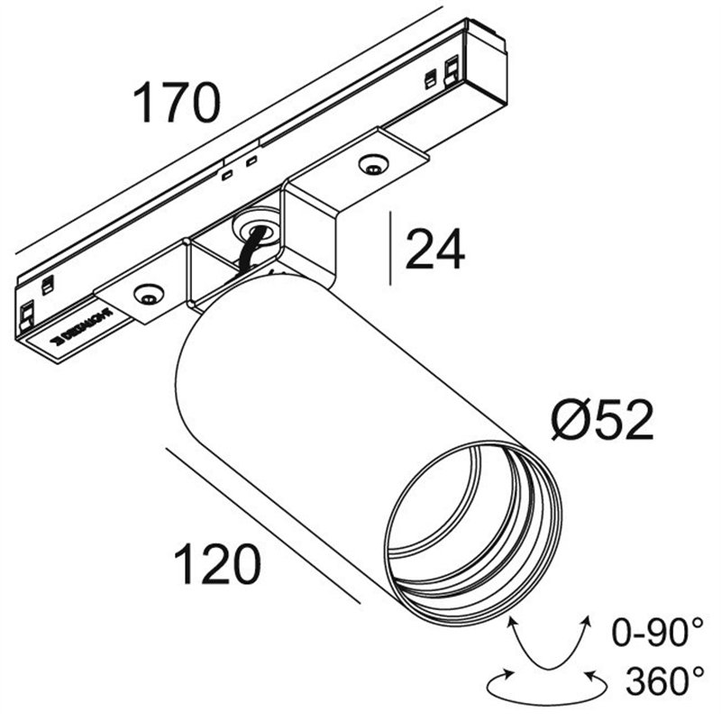 Delta Light M20/M26H - Spy 52 DIM5 Track lighting fixture