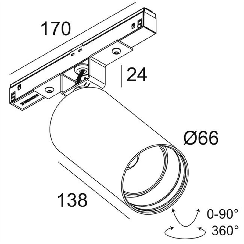 Delta Light M20/M26H - Spy 66 DIM5 Track lighting fixture