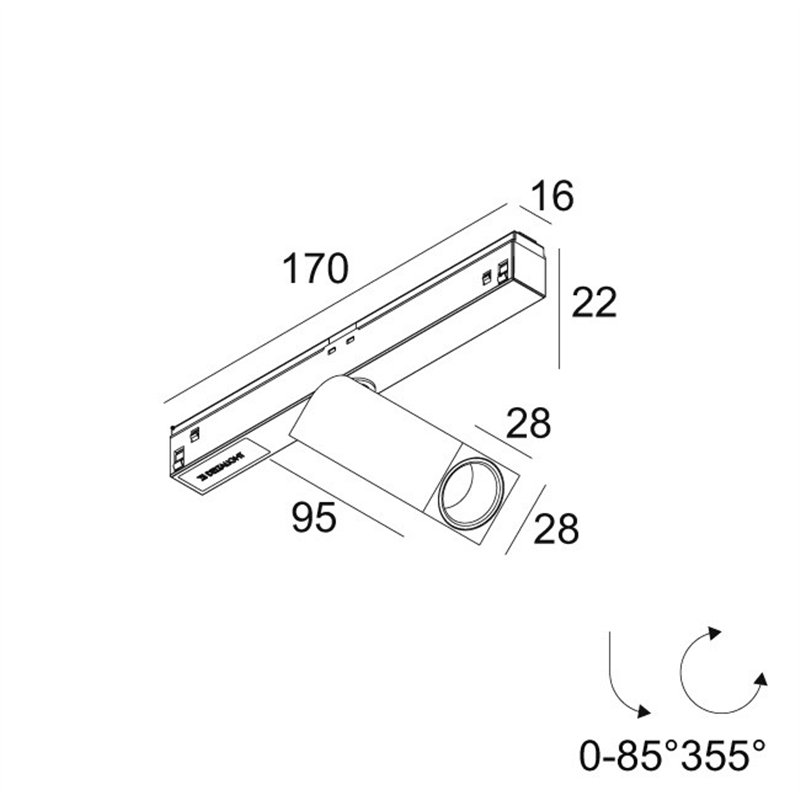Delta Light M26L - OCTAV 27 DIM5 Track lighting fixture