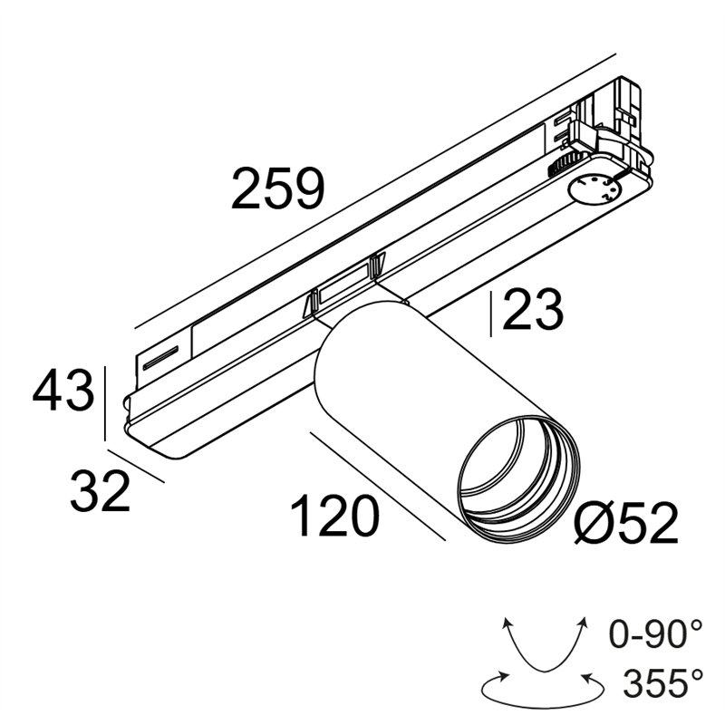 Delta Light Spy 52 Soft ADM DIM5 Track lighting fixture