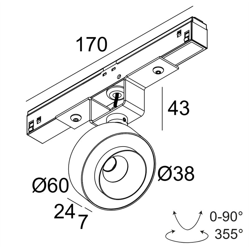 Delta Light M20/M26H - ODRON 1/41 DIM5 Track lighting fixture
