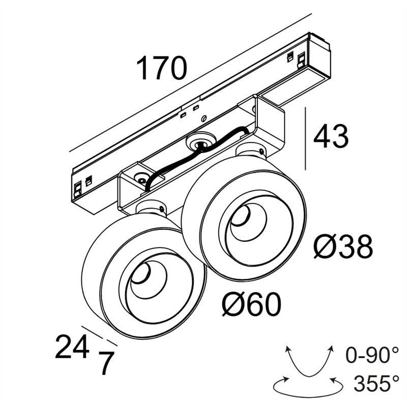 Delta Light M20/M26H - ODRON 2/41 DIM5 Schienenbeleuchtung