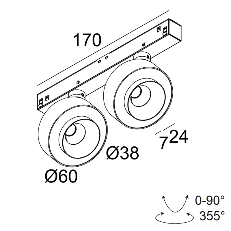 Delta Light M26L - ODRON 2/41 DIM5 Track lighting fixture