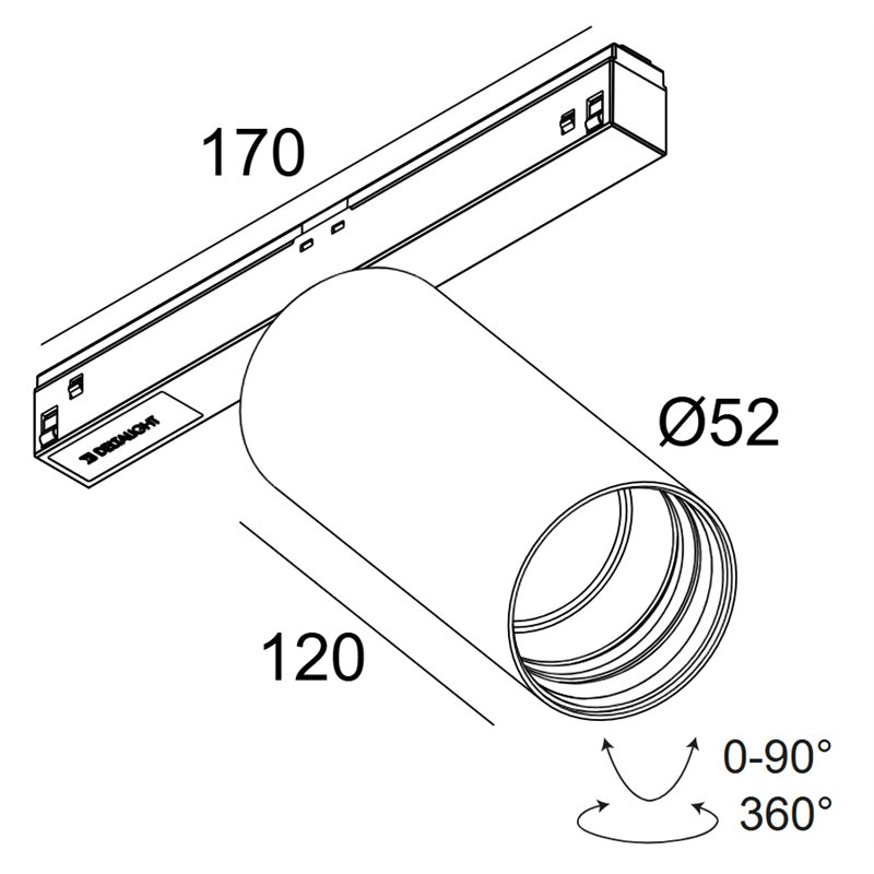 Delta Light M26L - Spy 52 Soft DIM5 Track lighting fixture