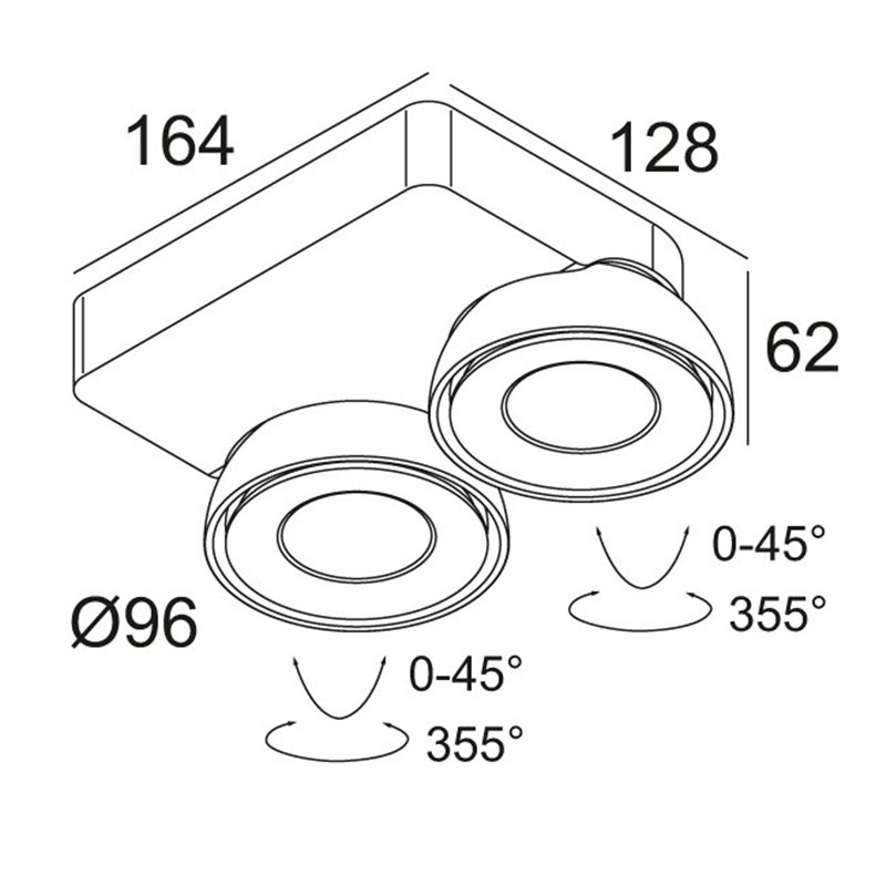 Delta Light TWEETER M ON 2 DIM8 Deckenlampe / Wandlampe