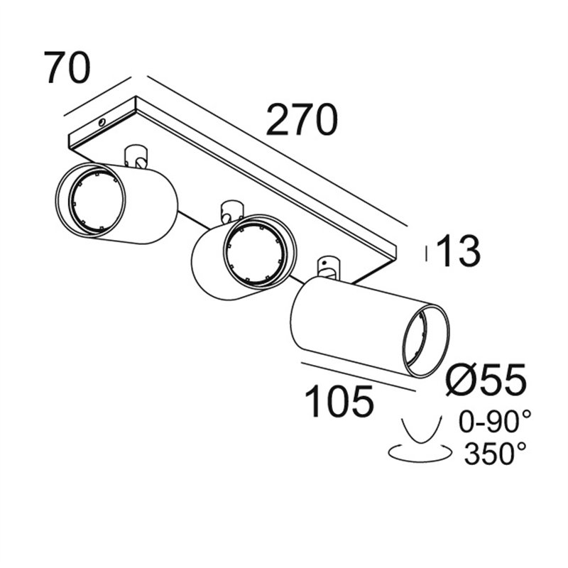Delta Light SPYCO ON 3 Hi Deckenlampe