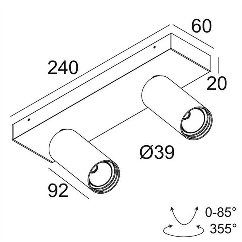 Delta Light SPY 39 ON 2 DIM8 Ceiling lamp