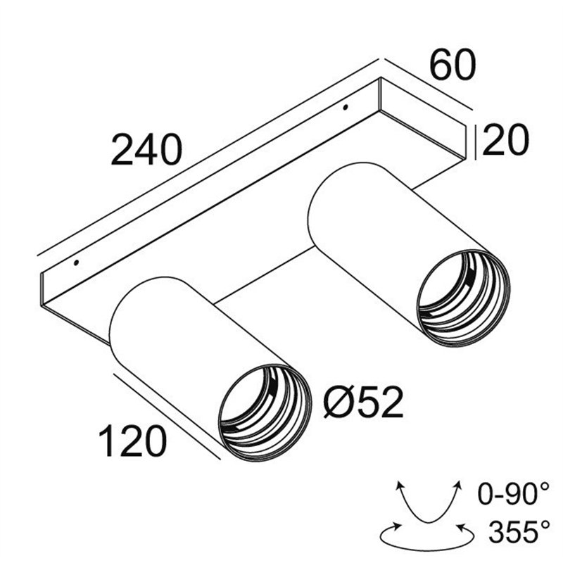 Delta Light SPY 52 ON 2 DIM8 Deckenlampe
