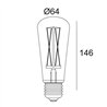 Delta Light LED FILAMENT T64 E27 6W 2200K - SMOKE