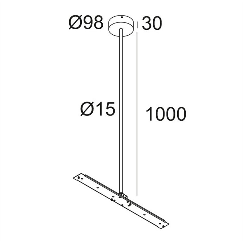 Delta Light CENTRAL ROD SUSPENSION 65 1m Suspension lamp