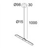 Delta Light CENTRAL ROD SUSPENSION 65 1m Suspension lamp