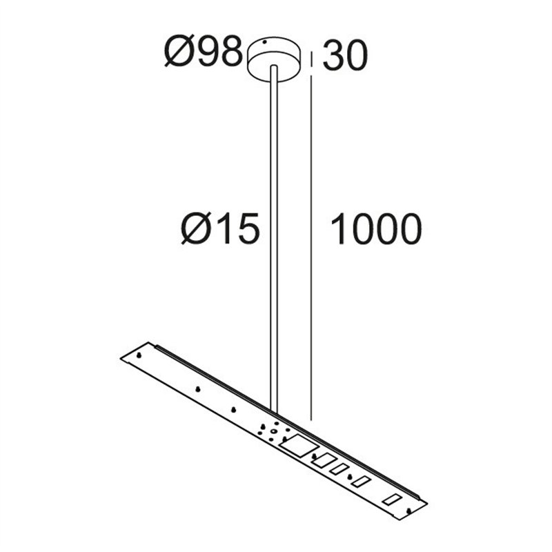 Delta Light CENTRAL ROD SUSPENSION 95 1m Hanglamp