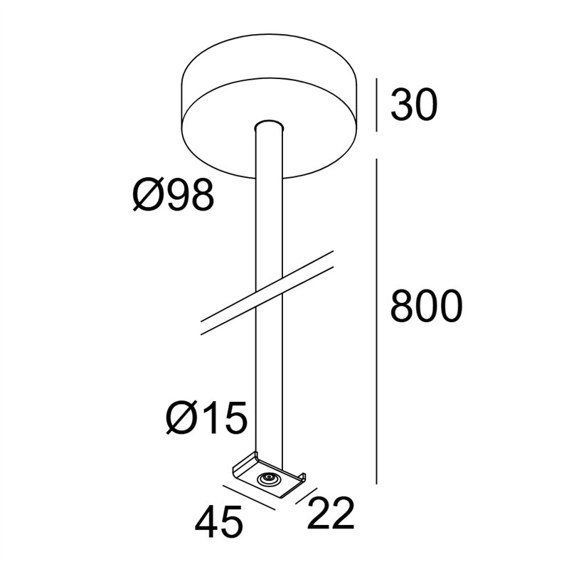 Delta Light Slm - Rod Suspension 0,8M + Connection