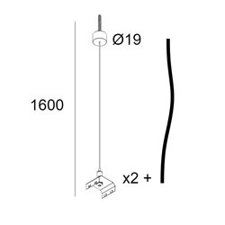 Delta Light Inf40 Sq 160/180 - Suspension Set 3,0M