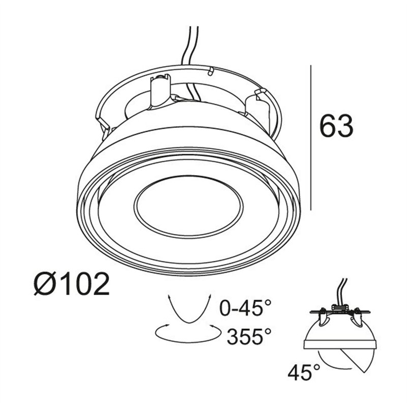 Delta Light TWEETER M TRIMLESS Recessed spot