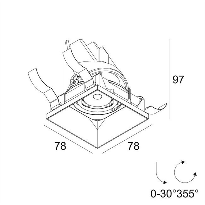 Delta Light ENTERO SQ-S TRIMLESS Built in spot