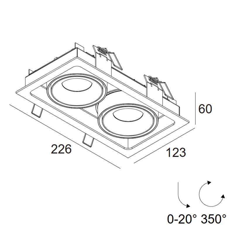 Delta Light Minigrid In 2 recessed spot