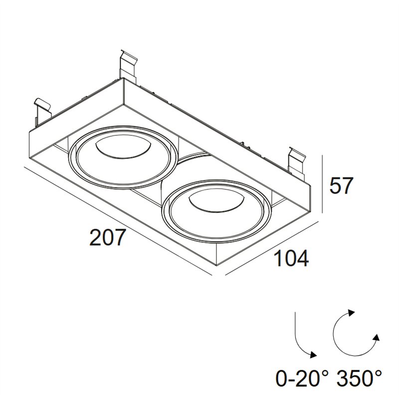 Delta Light Minigrid In Trimless 2 recessed spot