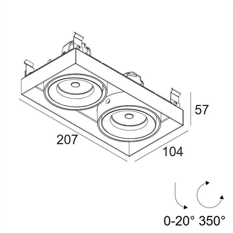 Delta Light Minigrid In Trimless 2 Hi Led recessed spot