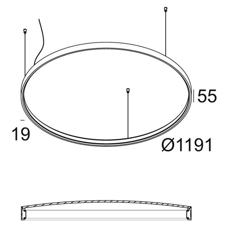 Delta Light SUPERLOOP PLUS HC 120 SBL Suspension lamp