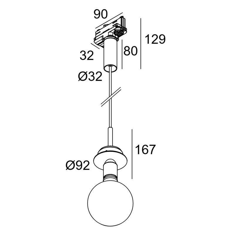 Delta Light Toupe E27 Adm suspension lamp