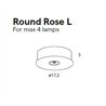 Lumina Round Rose L ceiling rose for elegant mounting of up to four lamps, compatible with Limbus and Tia 200.