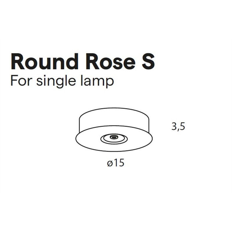 Lumina Round Rose S – Elegant ceiling canopy for a single pendant, compatible with Limbus & Tia 200
