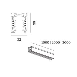 Wever & Ducré Track Profile 1M 3-Phase Track | Surface/Suspended
