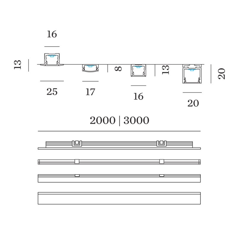 Wever & Ducré Ilane LED COB Strip IP20 3.0M 15W/M 1250 lm/M LED strip