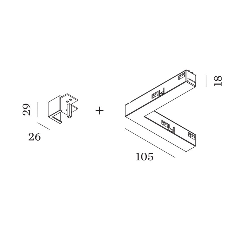 Wever & Ducré L-Connector Non-Electrical Strex System | Surface
