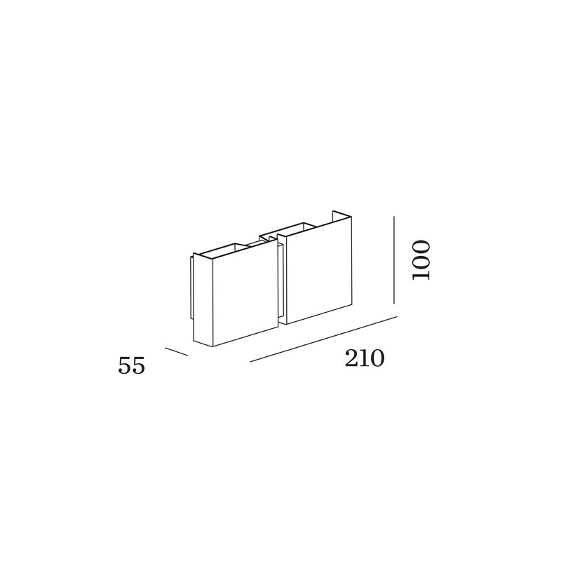 Wever & Ducré CG SQUARE 2P SMALL Wandlampe