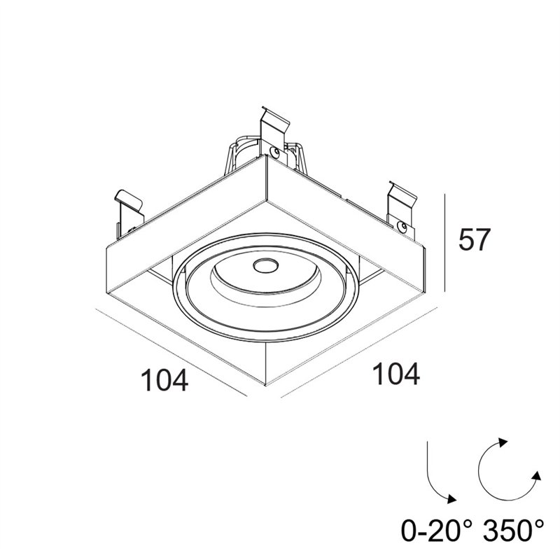 Delta Light Minigrid In Trimless 1 Hi Led recessed spot