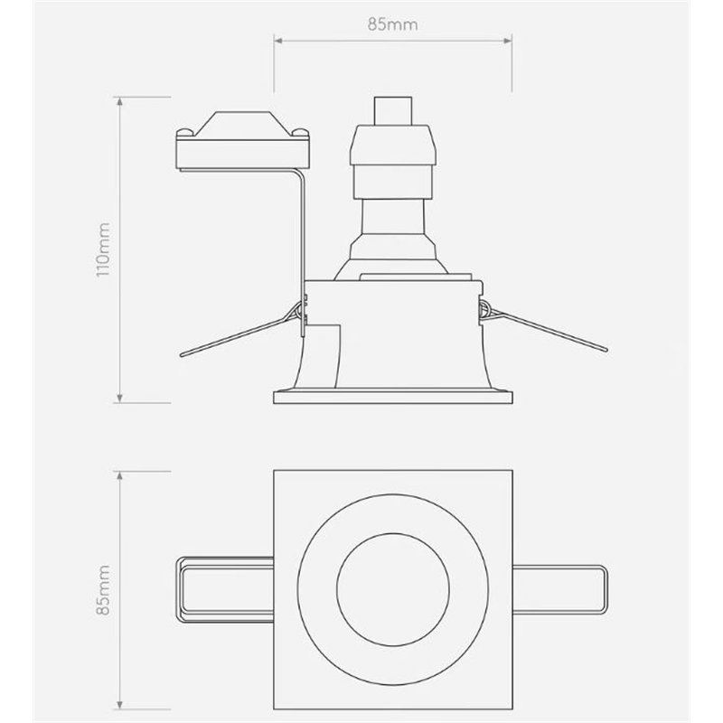 Astro Minima Square Fixed Ip65 recessed spot