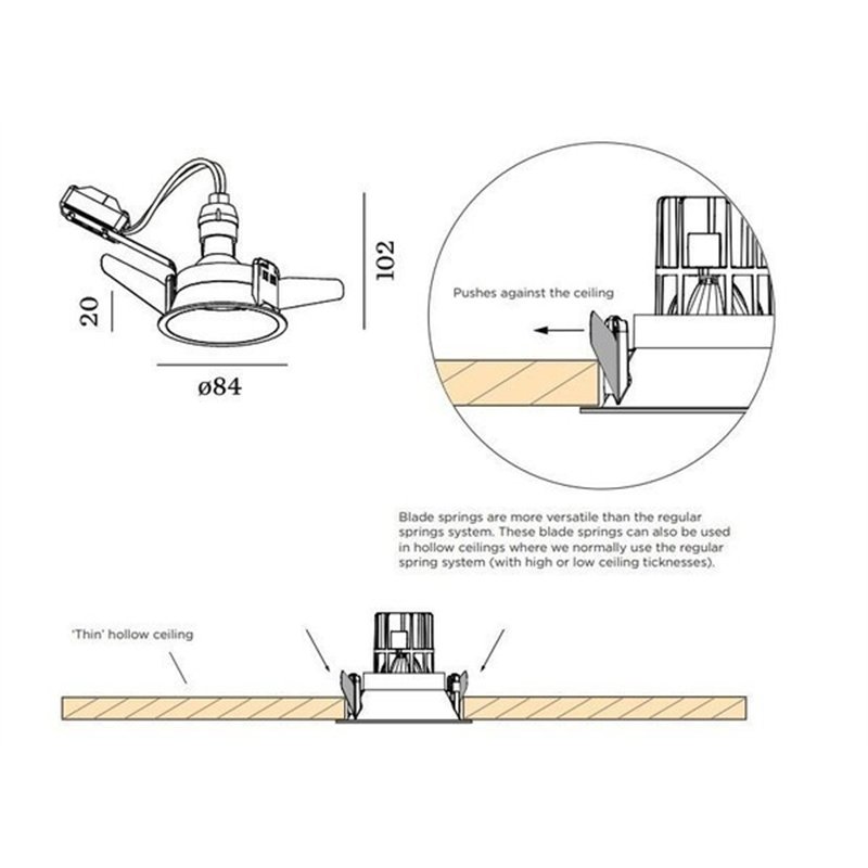 Wever & Ducré Deep 1.0 PAR16 blade springs Recessed spot