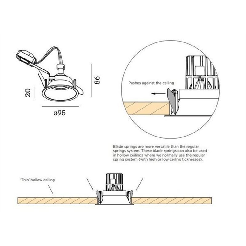 Wever & Ducré Deep IP44 1.0 PAR16 blade springs Recessed spot
